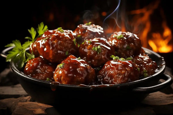 Barefoot Kitchen Pineapple Bourbon Asian Glaze Meatballs (Skillet / Slow Cooker Method)
