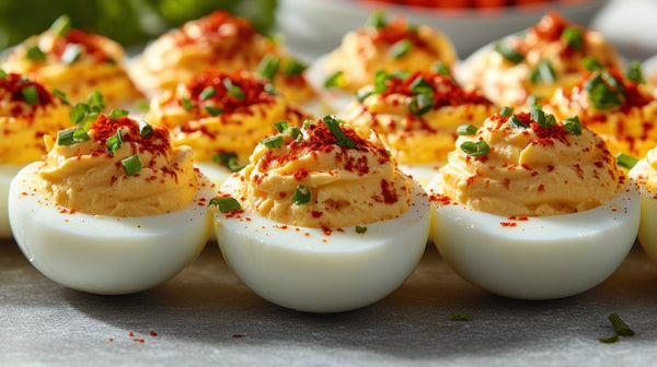 Barefoot Kitchen Smoky Buffalo Deviled Eggs (Stove Top Method)
